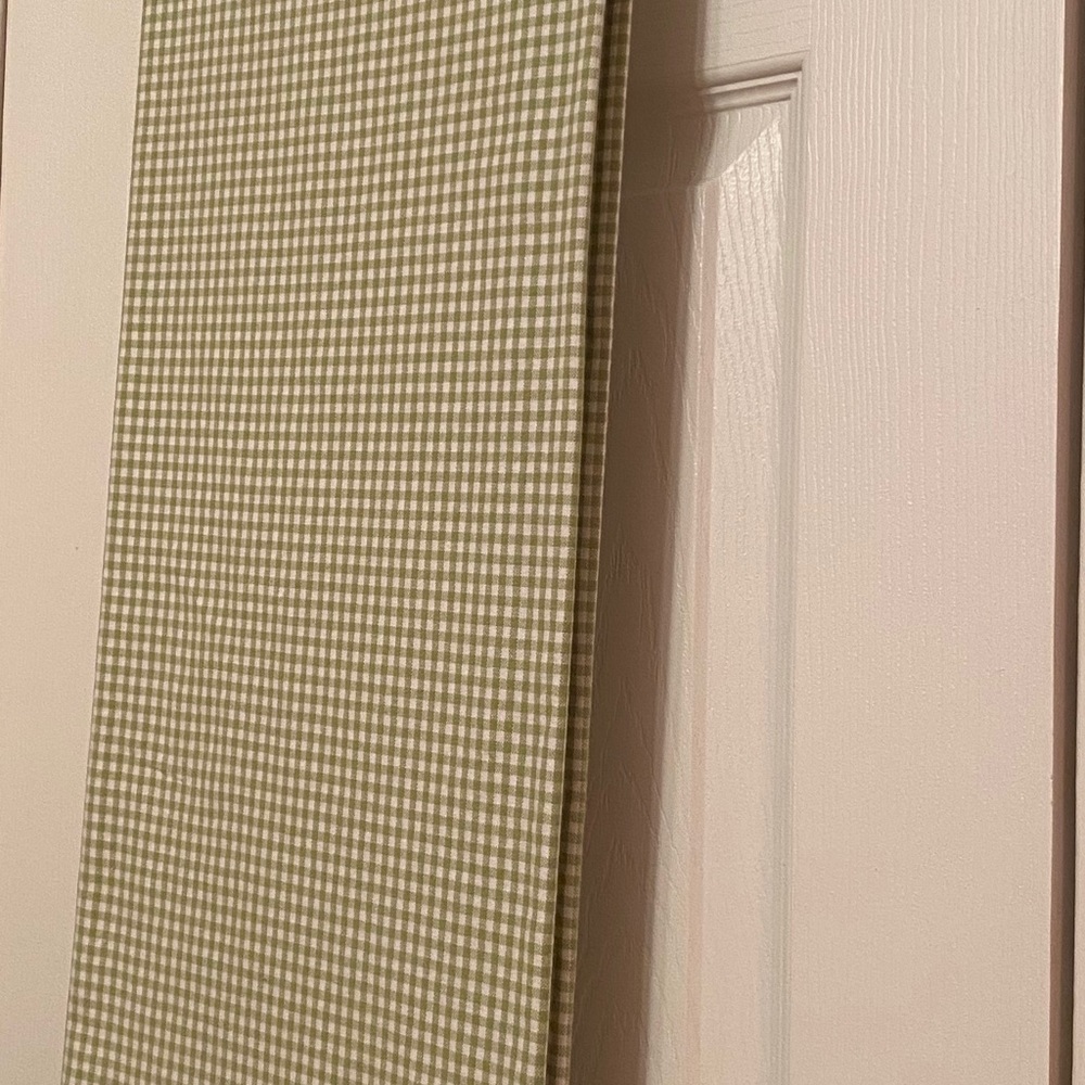 Pottery Barn Kids green gingham curtains